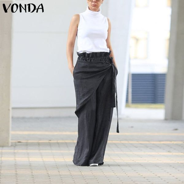 women's pants & capris vonda women wide leg spring summer female casual elastic waist trousers plus size bottom pantalon s-5xl, Black;white
women's pants & capris vonda women wide leg spring summer female casual elastic waist trousers plus size bottom pantalon s-5xl, Black;white