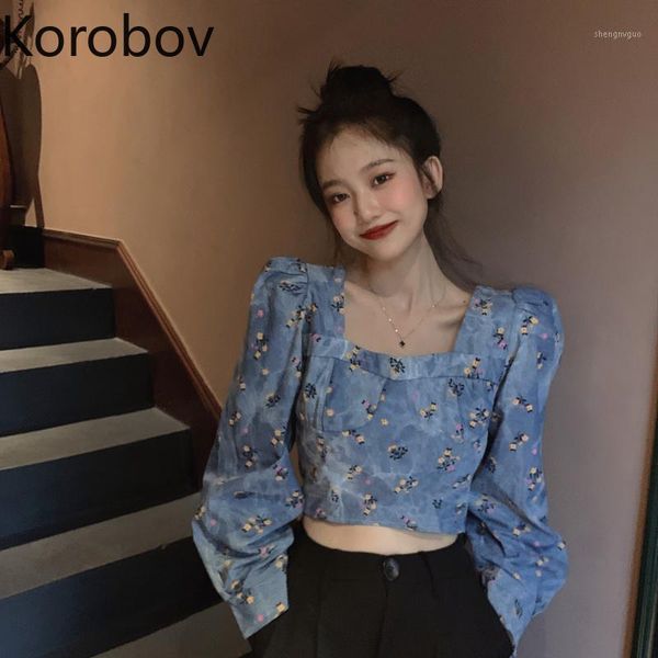 korobov korean flower print women puff sleeve blouses 2021 chic square collar blusas mujer autumn streetwear crop women's & shirts, White
korobov korean flower print women puff sleeve blouses 2021 chic square collar blusas mujer autumn streetwear crop women's & shirts, White