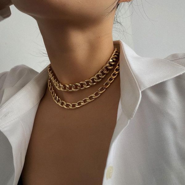 chokers punk rock aluminium chain choker necklaces for women chocker layered link collars shine light weight jewelry clavicle statement, Golden;silver
chokers punk rock aluminium chain choker necklaces for women chocker layered link collars shine light weight jewelry clavicle statement, Golden;silver