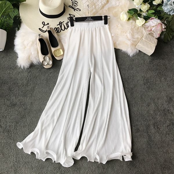 street ruffles wide-leg women casual high elastic waist solid color bell-bottom trousers fashion long flare pants 210416, Black;white
street ruffles wide-leg women casual high elastic waist solid color bell-bottom trousers fashion long flare pants 210416, Black;white