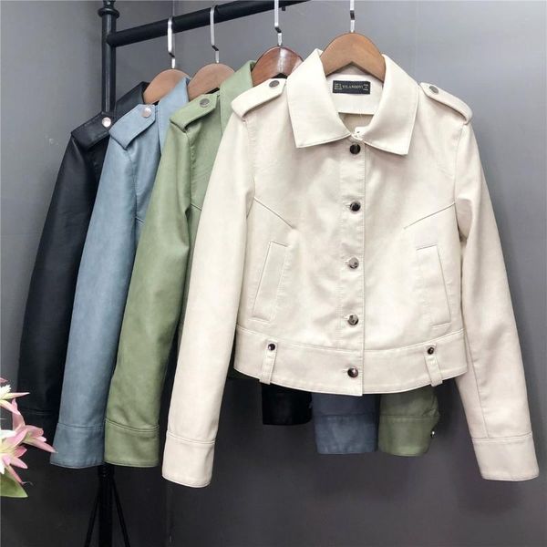 women's leather & faux autumn jacket women streetwear casual single breasted black coat female vintage green spring overcoat ladies
women's leather & faux autumn jacket women streetwear casual single breasted black coat female vintage green spring overcoat ladies