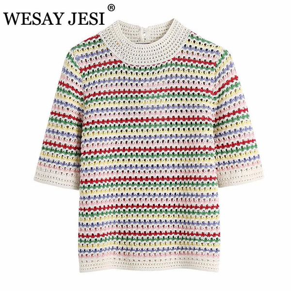 women's t-shirt wesay jesi spring dress 2021 t-shirts with short sleeve rainbow hollow out crochet knitted fashion button female, White
women's t-shirt wesay jesi spring dress 2021 t-shirts with short sleeve rainbow hollow out crochet knitted fashion button female, White