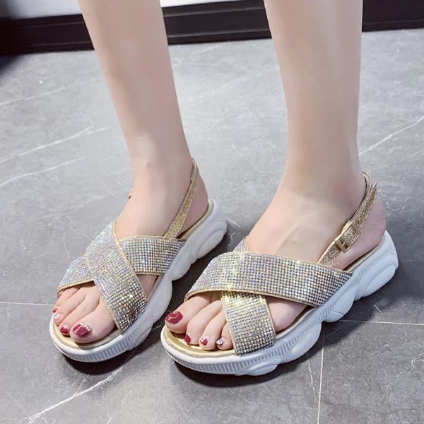 korean women all match roman platform sandals woman buckle fish mouth shoes student crystal wedge muffin bottom flat, Black
korean women all match roman platform sandals woman buckle fish mouth shoes student crystal wedge muffin bottom flat, Black