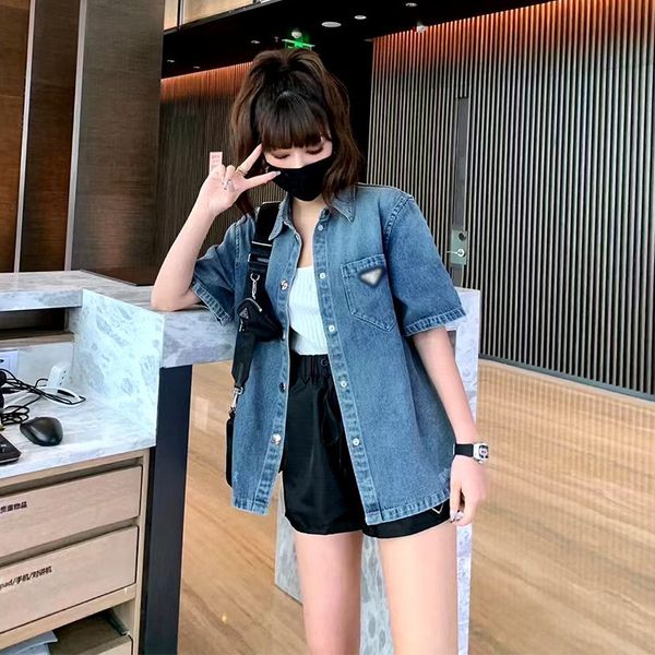 brand shirts p's 2021 summer new wash short sleeve loose skinny denim shirt women, White
brand shirts p's 2021 summer new wash short sleeve loose skinny denim shirt women, White