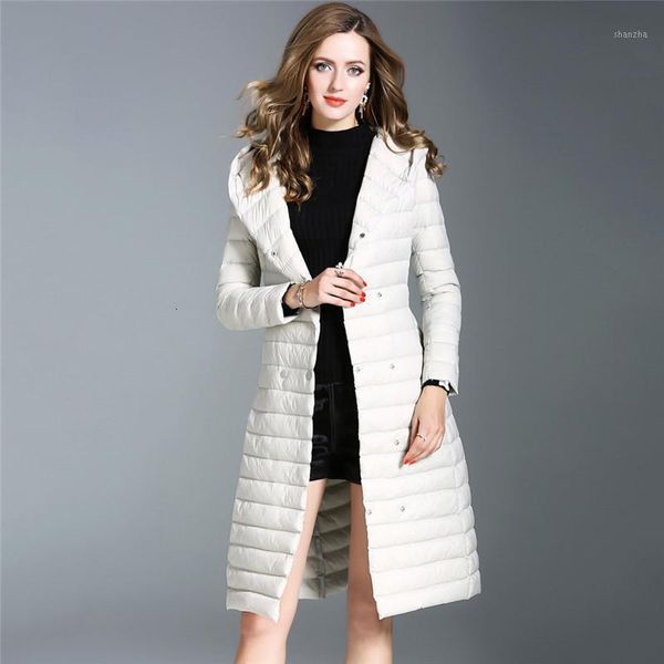 women's down & parkas autumn and winter korean women long jacket hooded ultra light white duck coat fashion slim 5821 hdzz, Black
women's down & parkas autumn and winter korean women long jacket hooded ultra light white duck coat fashion slim 5821 hdzz, Black