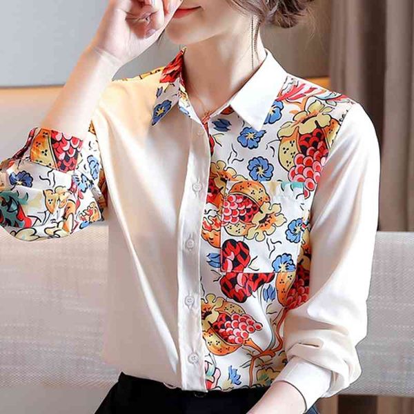 long sleeve print chiffon blouse shirt tunr down collar blouse women blusas mujer de moda blusa women clothing d993 210426, White
long sleeve print chiffon blouse shirt tunr down collar blouse women blusas mujer de moda blusa women clothing d993 210426, White