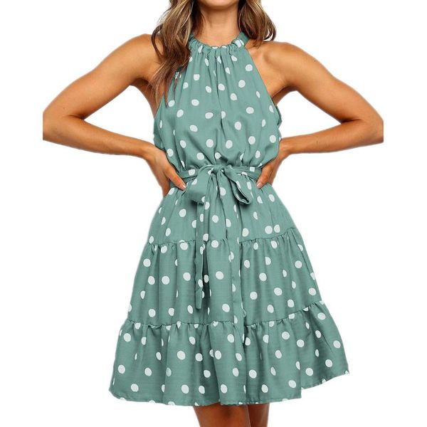 women summer dress sleeveless lady halter dot party ruffles string bandage mini sundress casual daily wear 2021 dresses, Black;gray
women summer dress sleeveless lady halter dot party ruffles string bandage mini sundress casual daily wear 2021 dresses, Black;gray