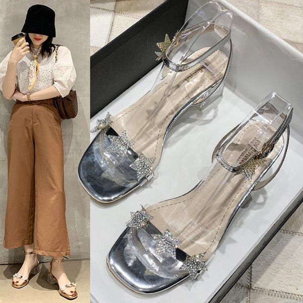 thick heel sandals 2021 summer rhinestone transparent female fairy wind word buckle high z1005, Black
thick heel sandals 2021 summer rhinestone transparent female fairy wind word buckle high z1005, Black