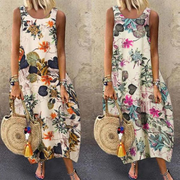 casual dresses women vintage sleeveless o neck leaves floral print cotton linen long baggy dress, Black;gray
casual dresses women vintage sleeveless o neck leaves floral print cotton linen long baggy dress, Black;gray