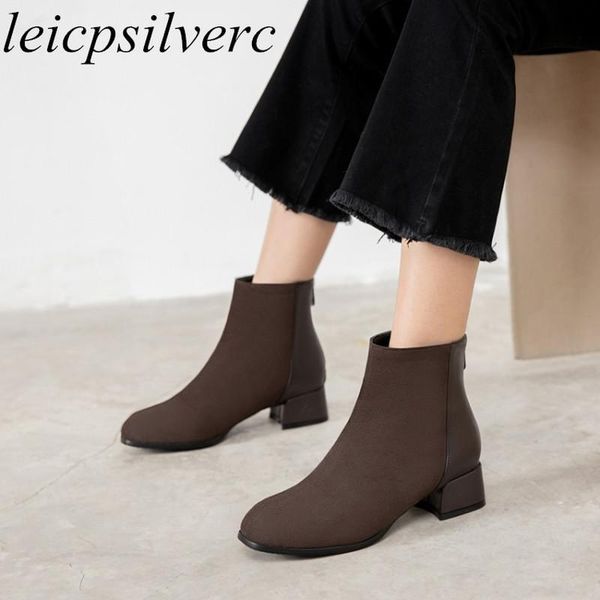 boots women's autumn winter ankle modern med heel flock square toe zip patchwork 2021 concise black
boots women's autumn winter ankle modern med heel flock square toe zip patchwork 2021 concise black
