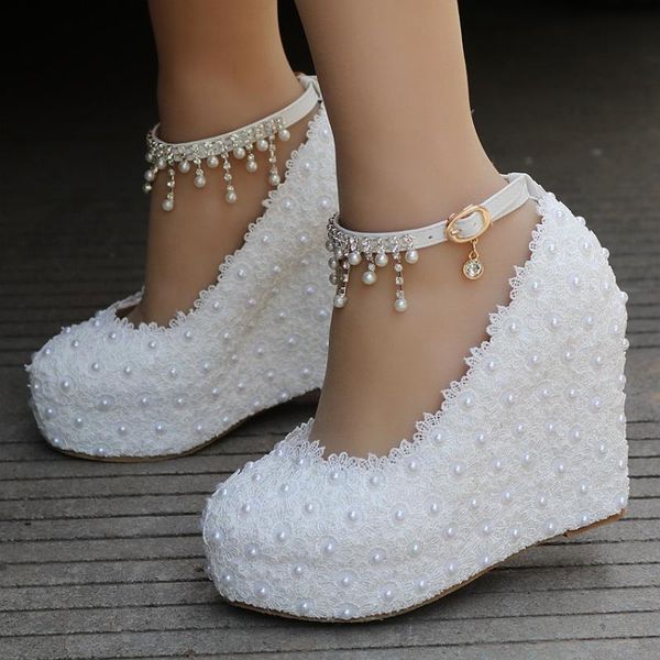 dress shoes white wedges wedding pumps sweet flower lace pearl platform heel pump bride high heels ladies, Black
dress shoes white wedges wedding pumps sweet flower lace pearl platform heel pump bride high heels ladies, Black