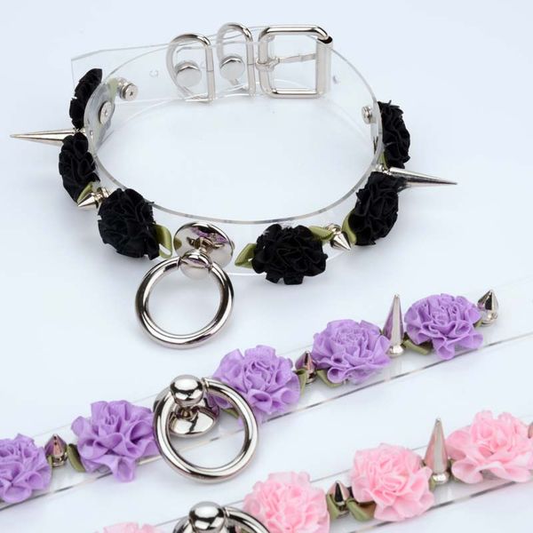 harajuku handmade clear spiked flower choker cute cosplay vinyl rose spike pastel goth punk kawaii collar necklace, Silver
harajuku handmade clear spiked flower choker cute cosplay vinyl rose spike pastel goth punk kawaii collar necklace, Silver