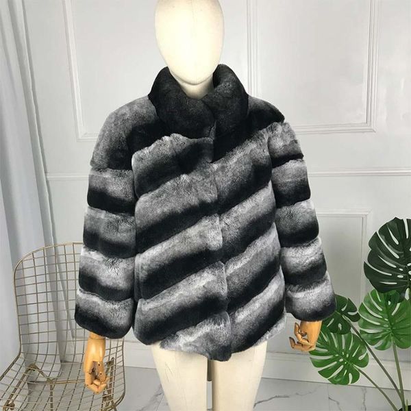women's fur & faux whole skin natural real rex coat short jacket stand collar warm winter genuine overcoats elegant, Black
women's fur & faux whole skin natural real rex coat short jacket stand collar warm winter genuine overcoats elegant, Black