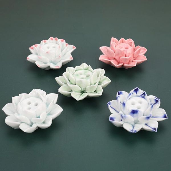 fragrance lamps ceramic incense burner stick holder lotus catcher plate natural 3 hole decor
fragrance lamps ceramic incense burner stick holder lotus catcher plate natural 3 hole decor