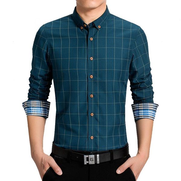 men's casual shirts plaid white cotton long sleeve slim fit business shirt gray green blue office for men, White;black
men's casual shirts plaid white cotton long sleeve slim fit business shirt gray green blue office for men, White;black