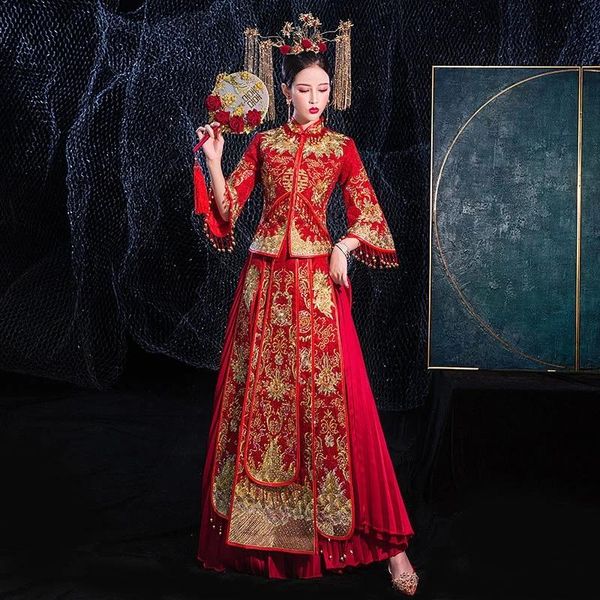 chinese wedding dress female toast xiuhefu 2021 autumn and winter look thin ethnic clothing, Red
chinese wedding dress female toast xiuhefu 2021 autumn and winter look thin ethnic clothing, Red