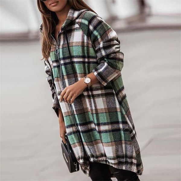 2022 spring plaid print zipper hooded overcoat women casual long sleeve street jacket coat autumn retro office long cardigan 211019, Black
2022 spring plaid print zipper hooded overcoat women casual long sleeve street jacket coat autumn retro office long cardigan 211019, Black