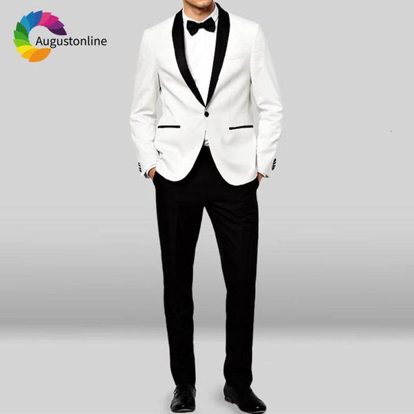 men's suits & blazers white men for wedding black shawl lapel custom made groom tuxedos 2 piece slim fit costume homme man jacket, White;black
men's suits & blazers white men for wedding black shawl lapel custom made groom tuxedos 2 piece slim fit costume homme man jacket, White;black