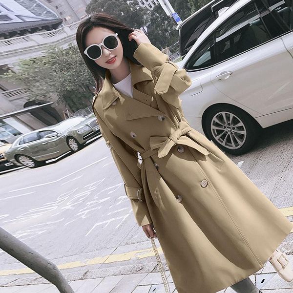 women's trench coats windbreaker long section 2021 autumn retro korean student loose coat, Tan;black
women's trench coats windbreaker long section 2021 autumn retro korean student loose coat, Tan;black
