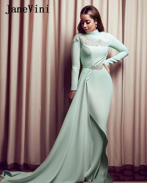 janevini gorgeous muslim mermaid long sleeves evening es high neck rhinestone floor length african women party, White;black
janevini gorgeous muslim mermaid long sleeves evening es high neck rhinestone floor length african women party, White;black