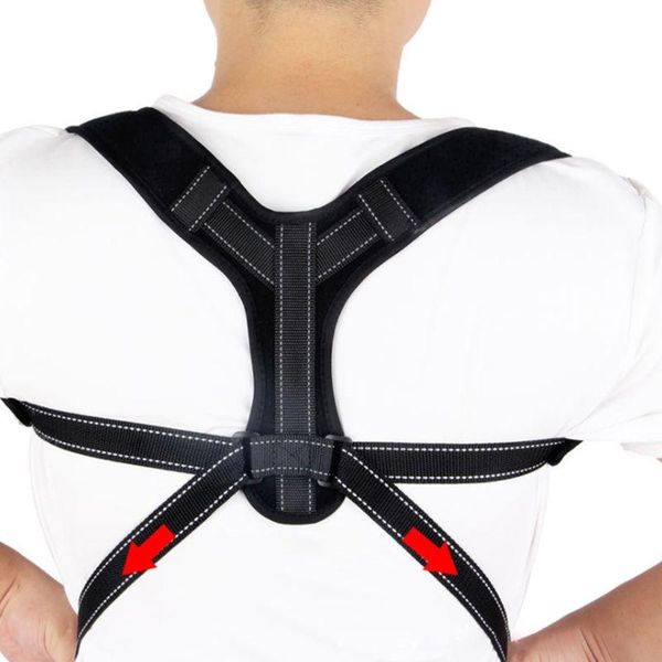 men women adjustable posture corrector reflective stripe back straightener shoulder support brace belt invisible humpback corset, Black;blue
men women adjustable posture corrector reflective stripe back straightener shoulder support brace belt invisible humpback corset, Black;blue