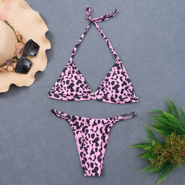 split bikini triangle swimsuit with spot print triangl swimwear, White;black
split bikini triangle swimsuit with spot print triangl swimwear, White;black