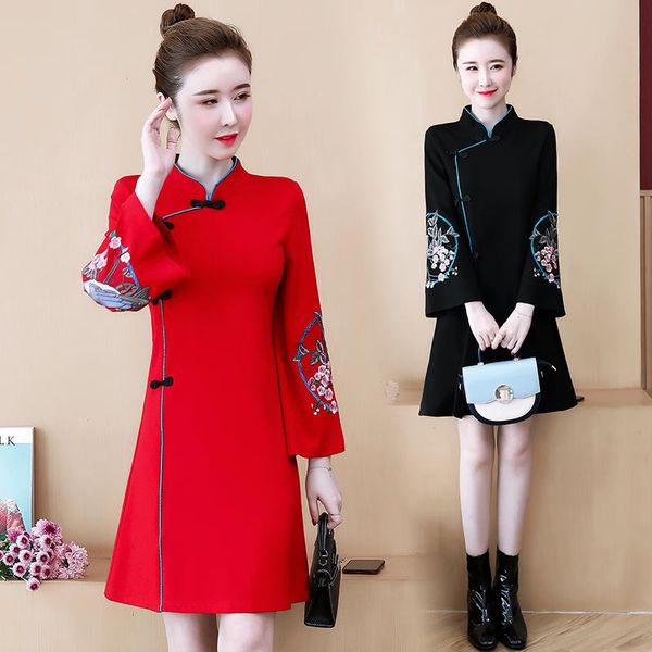 casual dresses womens plus size l-5xl embroidery dress cheongsam xxl xxxl 3xl xxxxl 4xl loose embroidered red black autumn long sleeves, Black;gray
casual dresses womens plus size l-5xl embroidery dress cheongsam xxl xxxl 3xl xxxxl 4xl loose embroidered red black autumn long sleeves, Black;gray