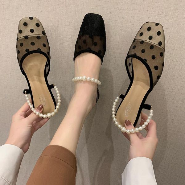 female shoes square heel slippers women summer cover toe string bead med mules slides fashion 2021 block soft luxury hoof, Black
female shoes square heel slippers women summer cover toe string bead med mules slides fashion 2021 block soft luxury hoof, Black
