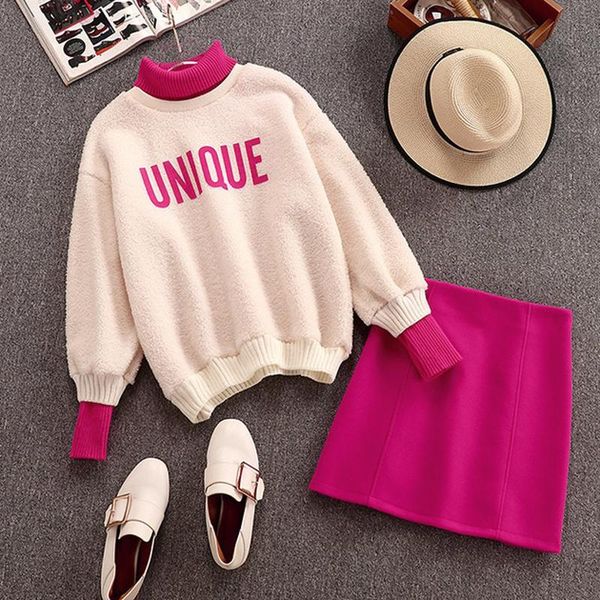 two piece dress 2021 autumn & winter arrival fashion high-spirited high-neck sweater + plush half-length skirt two-piece suit, White
two piece dress 2021 autumn & winter arrival fashion high-spirited high-neck sweater + plush half-length skirt two-piece suit, White