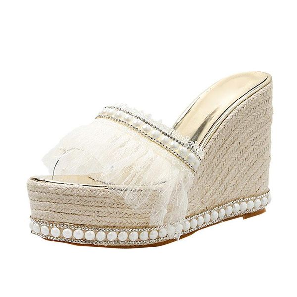 sandals fashion white beads rope braid wedge summer mesh ruffles peep toe slipper shoes gladiator female vacation, Black
sandals fashion white beads rope braid wedge summer mesh ruffles peep toe slipper shoes gladiator female vacation, Black