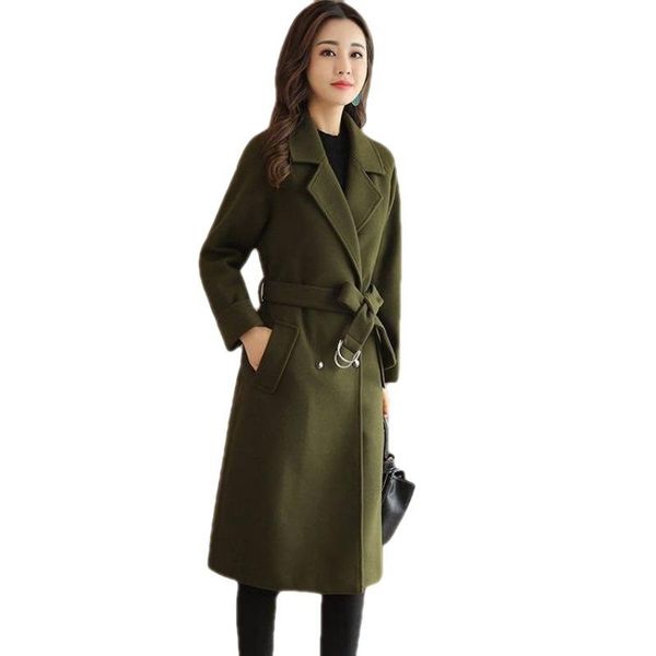 women's wool & blends woolen jacket winter mid long female coat korean version slim casual cloth overcoat ladies r1547, Black
women's wool & blends woolen jacket winter mid long female coat korean version slim casual cloth overcoat ladies r1547, Black