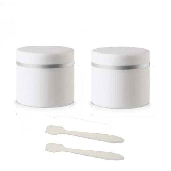 storage bottles & jars 2pcs 100ml 100g pp white empty plastic cosmetic jar with screw caps silver ring, sample cream jar, makeup c
storage bottles & jars 2pcs 100ml 100g pp white empty plastic cosmetic jar with screw caps silver ring, sample cream jar, makeup c