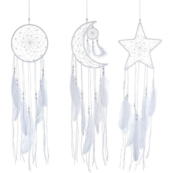 decorative objects & figurines 3 pcs dream catcher moon sun star design handmade white for wall hanging home decoration
decorative objects & figurines 3 pcs dream catcher moon sun star design handmade white for wall hanging home decoration