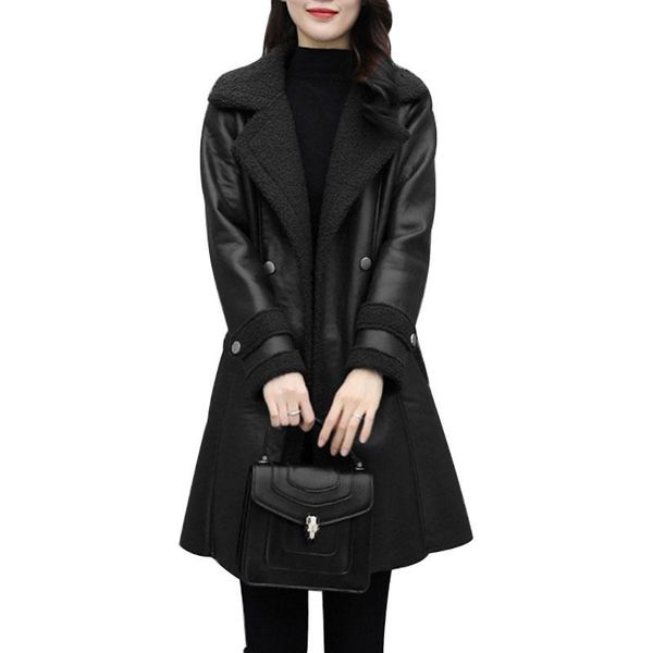 women's leather & faux 2021 women winter jacket fur one body imitate lamb wool thick parker elegant ladies plus size loose slim coat g5, Black
women's leather & faux 2021 women winter jacket fur one body imitate lamb wool thick parker elegant ladies plus size loose slim coat g5, Black