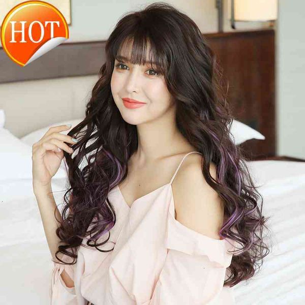 wig female long curly hair big wave invisible traceless u-shaped half head set net red, Black
wig female long curly hair big wave invisible traceless u-shaped half head set net red, Black