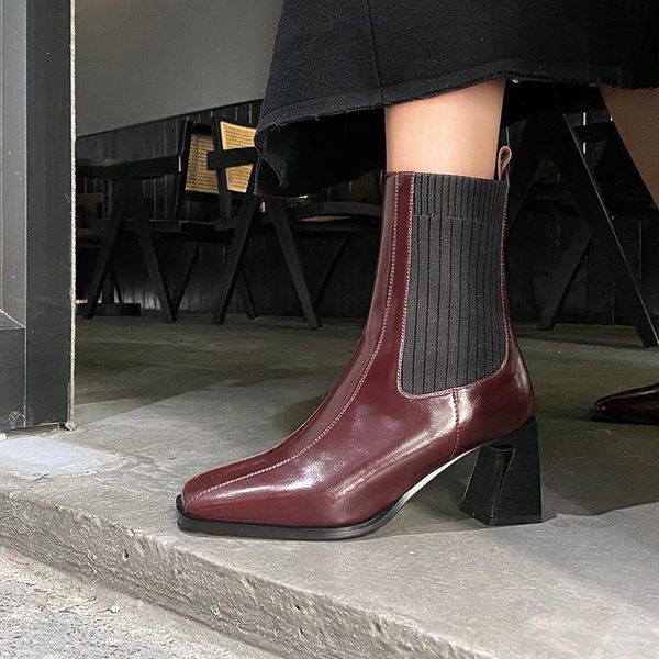 boots dovereiss fashion women's shoes winter genuine leather slip on burgundy concise casual mature ankle matin 40, Black
boots dovereiss fashion women's shoes winter genuine leather slip on burgundy concise casual mature ankle matin 40, Black