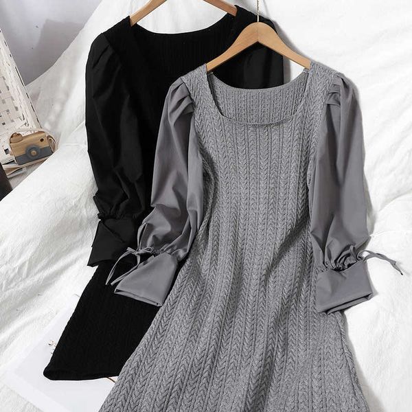 ly varey lin spring autumn women black patchwork party clothing fashion long sleeve knit sweater dress 210526, Black;gray
ly varey lin spring autumn women black patchwork party clothing fashion long sleeve knit sweater dress 210526, Black;gray