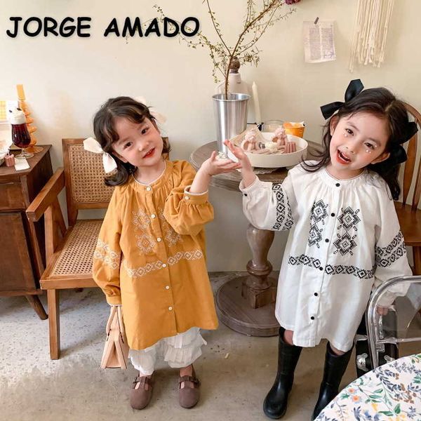 korean style spring girls dresses long puff sleeves embroidery princess girl clothes e616 210610, Red;yellow
korean style spring girls dresses long puff sleeves embroidery princess girl clothes e616 210610, Red;yellow
