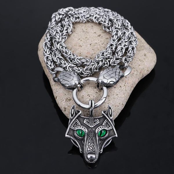 pendant necklaces snake wolf head necklace men jewelry norse viking stainless steel chain, Silver
pendant necklaces snake wolf head necklace men jewelry norse viking stainless steel chain, Silver