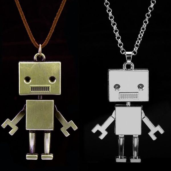 chains men women's necklace classic cute robot pendant necklaces trinket leather rope chain jewelry gift, Silver
chains men women's necklace classic cute robot pendant necklaces trinket leather rope chain jewelry gift, Silver