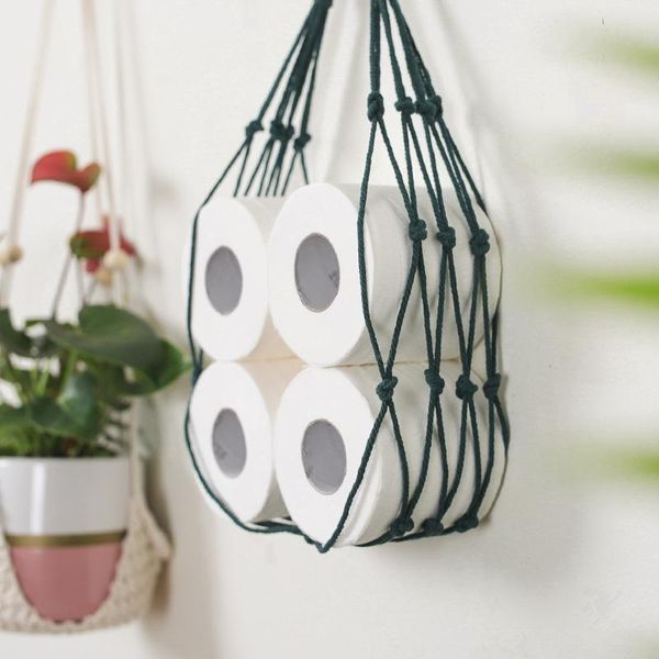 toilet paper holders household roll storage handwoven cotton rope towel tissue net pocket bathroom hardware
toilet paper holders household roll storage handwoven cotton rope towel tissue net pocket bathroom hardware