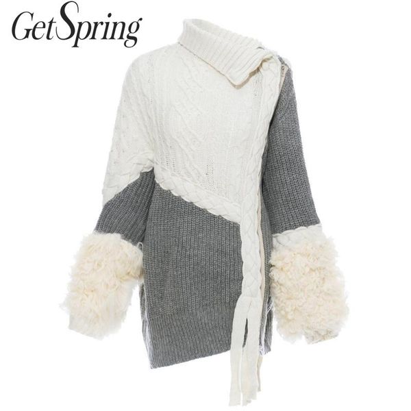 women sweater lamb fur spliced knitted sweaters irregular knitting cardigan long sleeve asymmetrical knit autumn 210430, White
women sweater lamb fur spliced knitted sweaters irregular knitting cardigan long sleeve asymmetrical knit autumn 210430, White