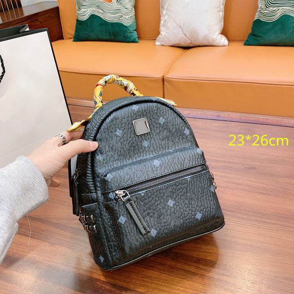 fashion luxury orange rivet school bags designers rivets black backpack with diamond pattern silk scarf letters m21041501
fashion luxury orange rivet school bags designers rivets black backpack with diamond pattern silk scarf letters m21041501