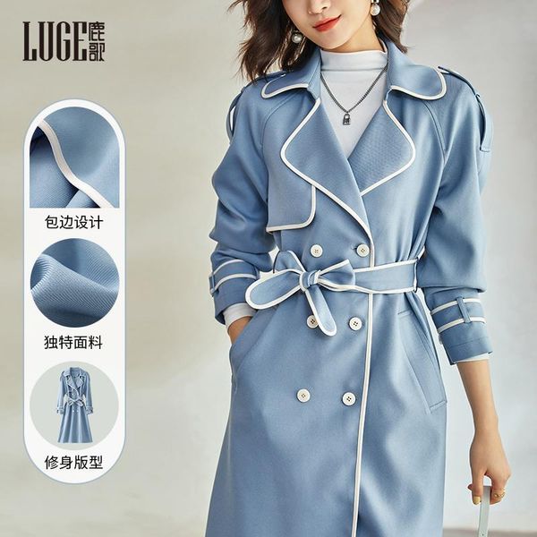 women's trench coats 2021 autumn slim fit british coat fashion atmosphere high sense windbreaker women's middle and long style, Tan;black
women's trench coats 2021 autumn slim fit british coat fashion atmosphere high sense windbreaker women's middle and long style, Tan;black