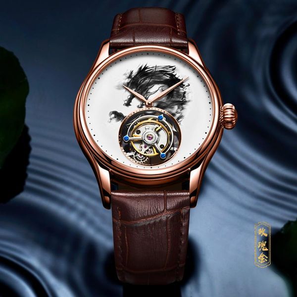wristwatches 2022 tourbillon watch men automatic mechanical hollow luxury business gift man wristwatch unique retro ink dragon male clock, Slivery;brown
wristwatches 2022 tourbillon watch men automatic mechanical hollow luxury business gift man wristwatch unique retro ink dragon male clock, Slivery;brown