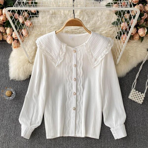 women's blouses & shirts jastie 2021 autumn chic blouse white turn-down collar single-breasted long sleeve pleated lace elegant
women's blouses & shirts jastie 2021 autumn chic blouse white turn-down collar single-breasted long sleeve pleated lace elegant
