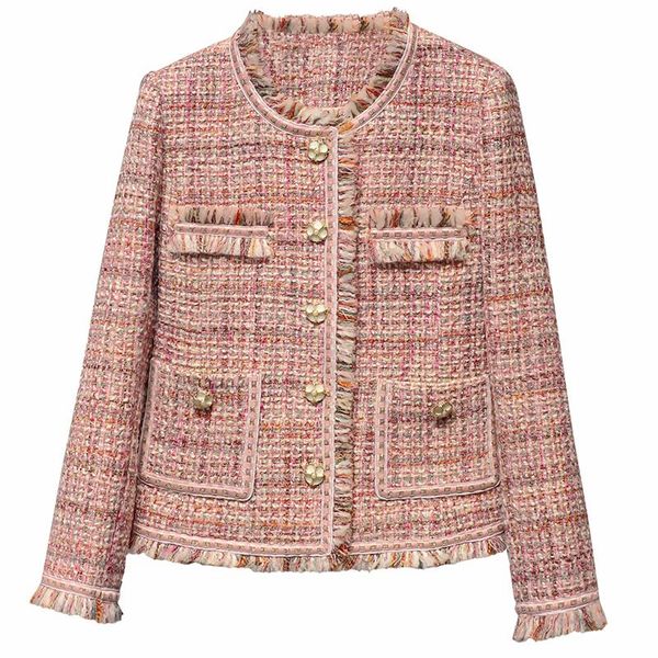 spring luxury women pink tassel tweed outerwear jacket for ladies casual coat women's jackets, Black;brown
spring luxury women pink tassel tweed outerwear jacket for ladies casual coat women's jackets, Black;brown