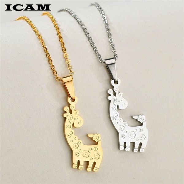 pendant necklaces icam gold stainless steel deer necklace cute animal giraffe for boy girl birthday gift, Silver
pendant necklaces icam gold stainless steel deer necklace cute animal giraffe for boy girl birthday gift, Silver