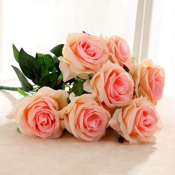decorative flowers & wreaths artificial silk rose bouquet 9 per branch for wedding bride holding home decor accessories
decorative flowers & wreaths artificial silk rose bouquet 9 per branch for wedding bride holding home decor accessories