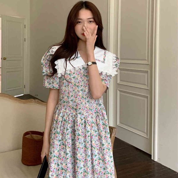 summer women's vintage floral dress korean clothing lapel bud puff sleeve boho female vestidos 210514, Black;gray
summer women's vintage floral dress korean clothing lapel bud puff sleeve boho female vestidos 210514, Black;gray